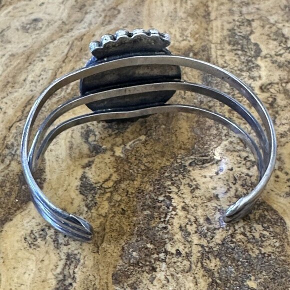 Navajo Southwest Cuff Bracelet 6.25 Sterling Petrified Wood GEM‎ Old Pawn 32.4 g - Picture 4 of 12